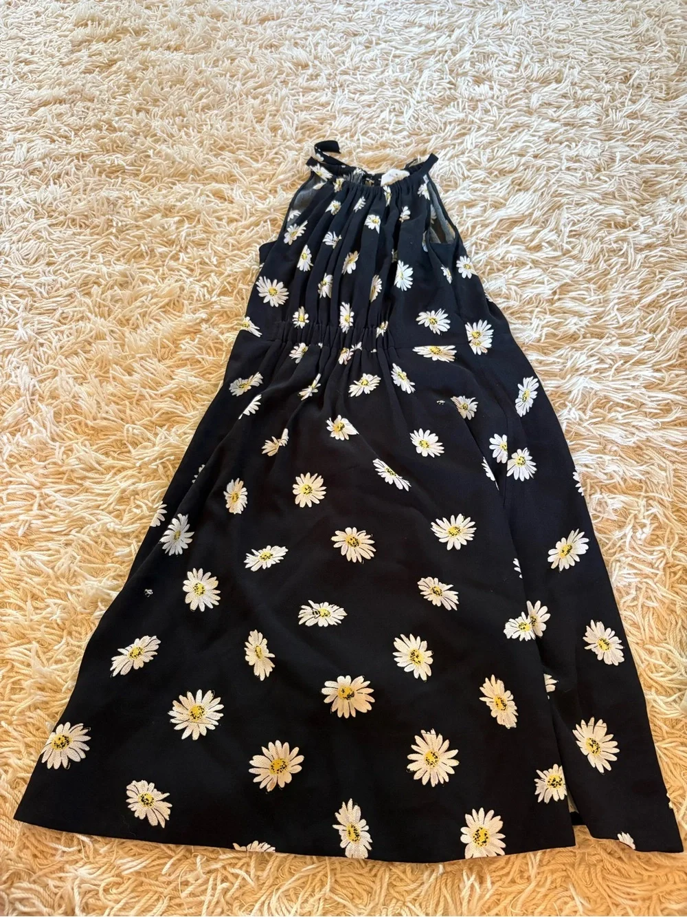 kate spade Black Daisy Print Halter Dress